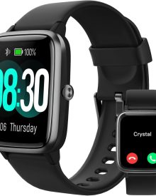 GRV Smart Watch for iOS and Android Phones (Answer/Make Calls), Watches for Men Women IP68 Waterproof Smartwatch Fitness Tracker Watch with Heart Rate/Sleep Monitor Steps Calories Counter (Black)