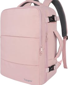 Taygeer Travel Backpack for Women, Carry On Backpack with USB Charging Port & Shoe Pouch, TSA 15.6inch Laptop Mochila Flight Approved, Nurse Bag Casual Daypack for Weekender Business Hiking, Pink